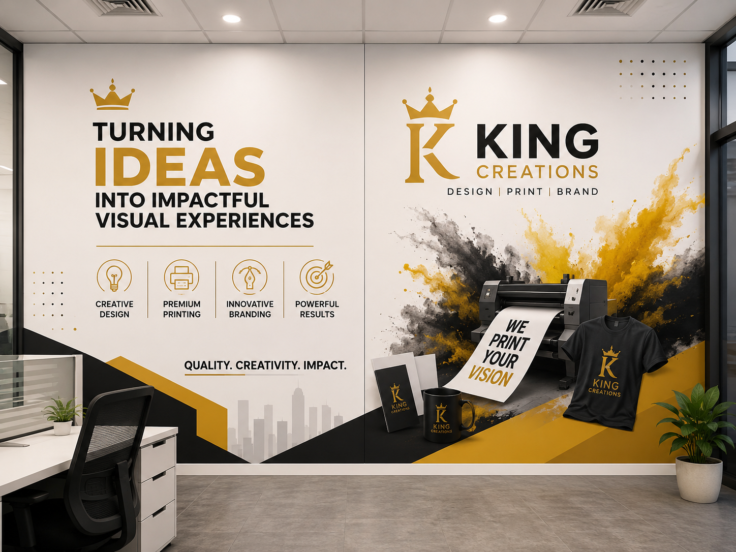 Office branding wall graphics