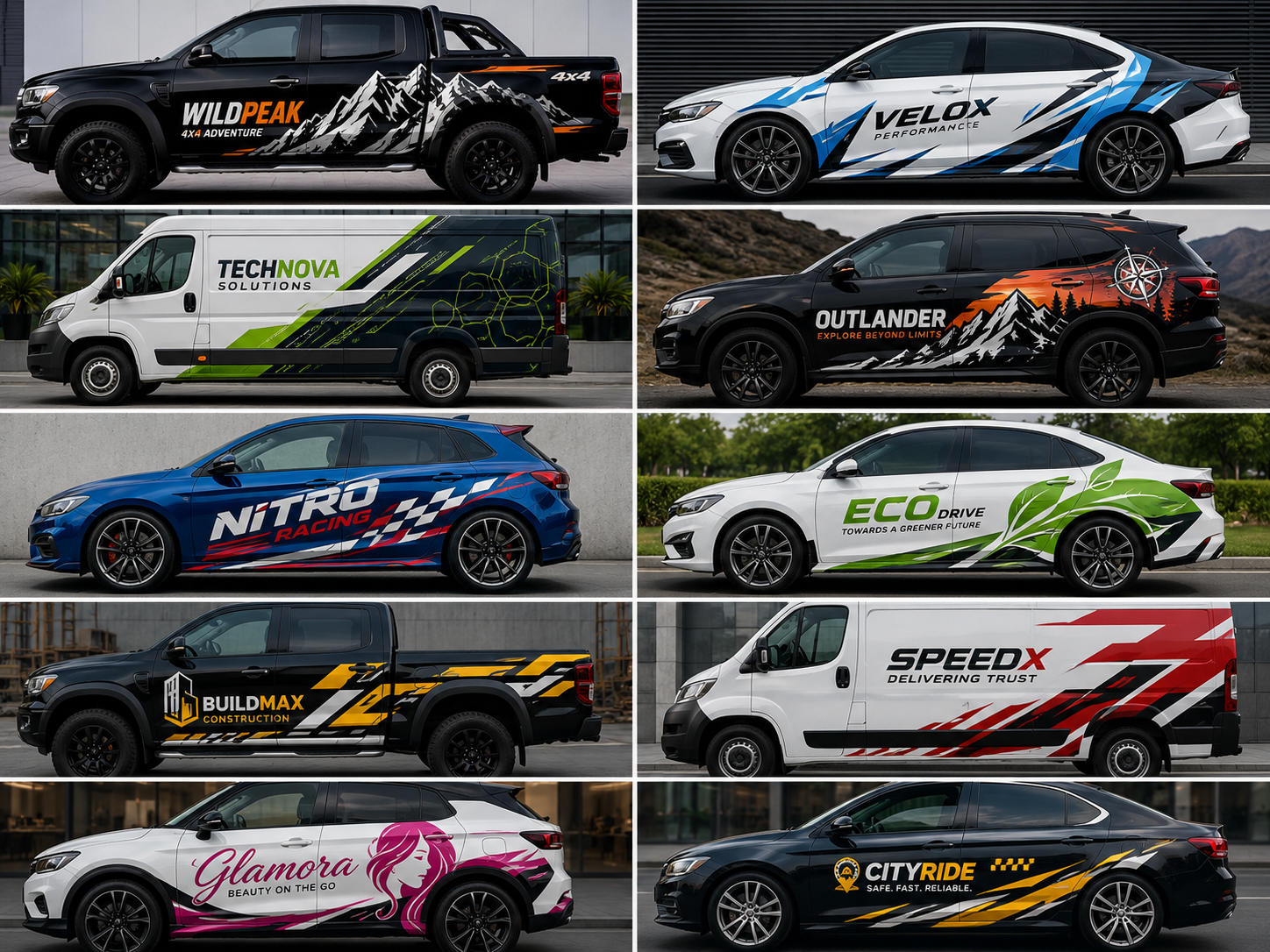 Vehicle decal branding samples